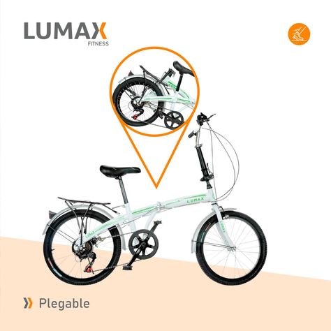 Bicicleta Plegable Lumax 7 Cambios Parrilla Trasera Blanca-4