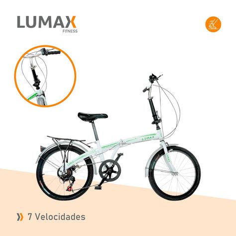 Bicicleta Plegable Lumax 7 Cambios Parrilla Trasera Blanca-5