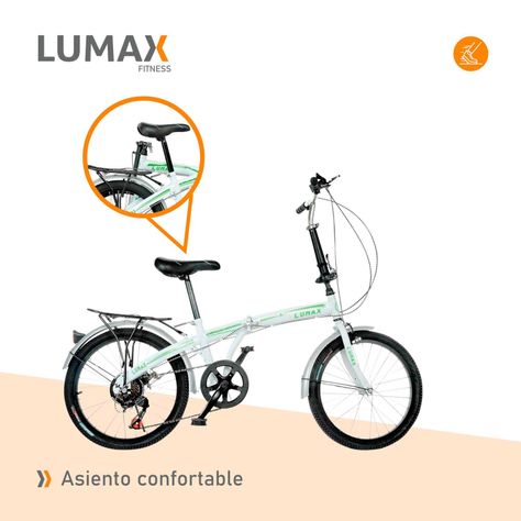 Bicicleta Plegable Lumax 7 Cambios Parrilla Trasera Blanca-6