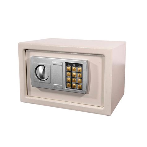 Caja Fuerte de Seguridad Con Clave y Llave Color Beige-0