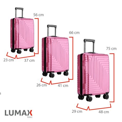 Maletas De Viaje Set De 3 Color Rosado Con Organizadores-2