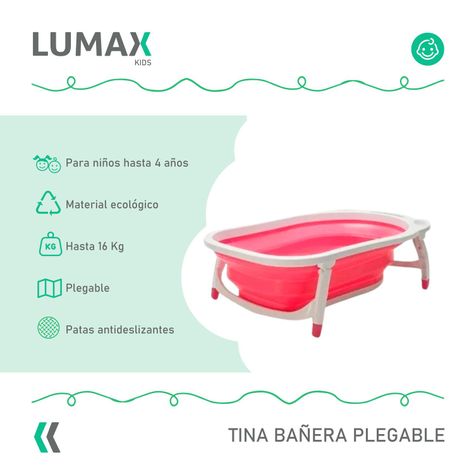 Tina Bañera Plegable Sin Malla Color Rosado-1