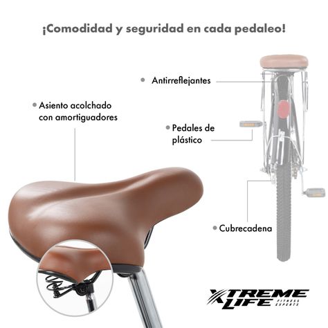 Bicicleta de Paseo Vintage Urbana Aro 26 para Mujer Beige-5