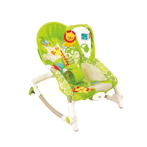 Silla Nido Mecedora Con Vibracion Jirafa Bebes Color Verde-0
