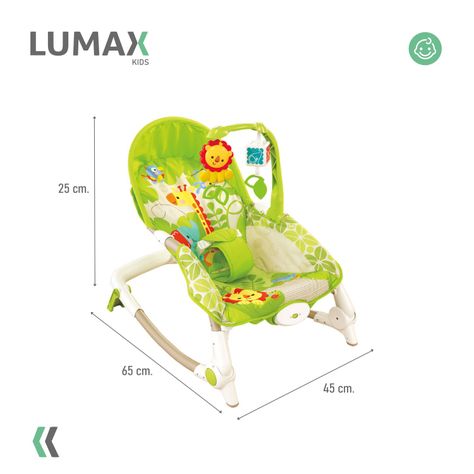 Silla Nido Mecedora Con Vibracion Jirafa Bebes Color Verde-2