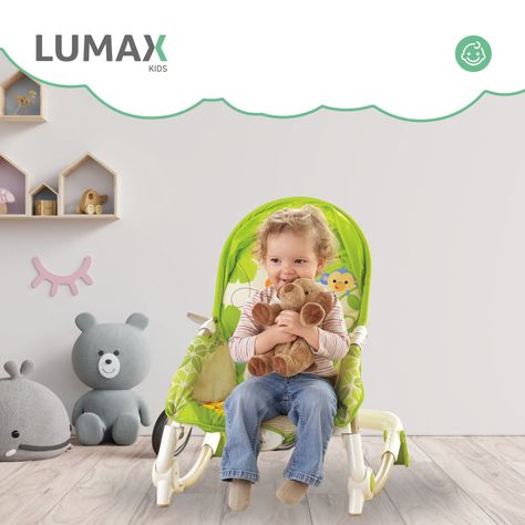 Silla Nido Mecedora Con Vibracion Jirafa Bebes Color Verde-3