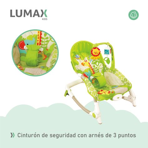 Silla Nido Mecedora Con Vibracion Jirafa Bebes Color Verde-4