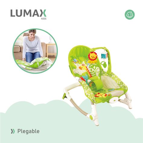 Silla Nido Mecedora Con Vibracion Jirafa Bebes Color Verde-5