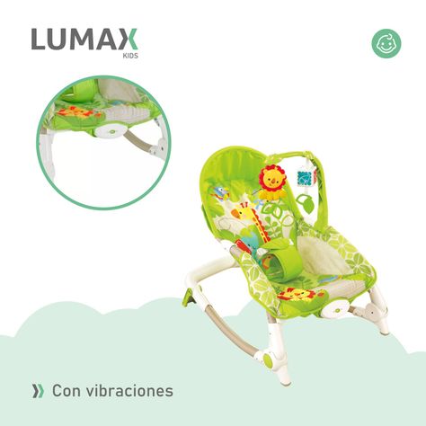 Silla Nido Mecedora Con Vibracion Jirafa Bebes Color Verde-6
