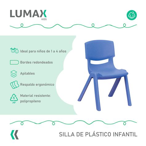 Silla de Plastico Infantil Hogar Jardin Niños MeTinca-1