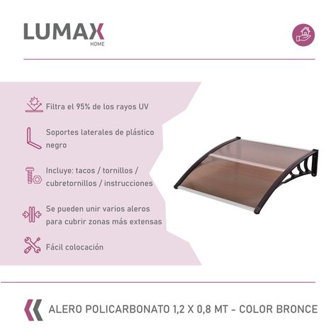 Alero Policarbonato 1.2X0.8 Color Bronce-2