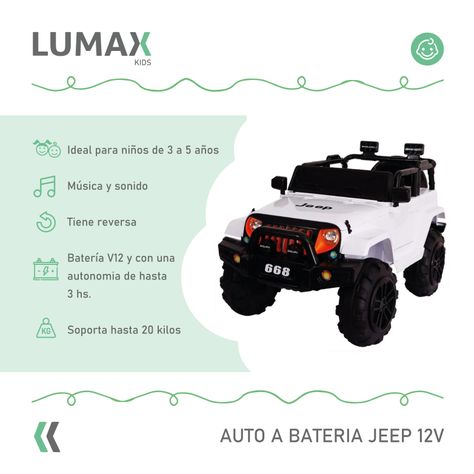 Auto A Bateria Jeep 12v Control Blanco-1