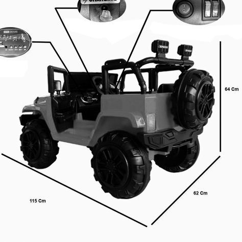 Auto A Bateria Jeep 12v Control Blanco-9