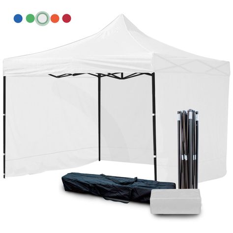 Gazebo Plegable Acero Pared Impermeable 3x3 con laterales-0