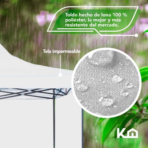 Gazebo Plegable Acero Pared Impermeable 3x3 con laterales-2