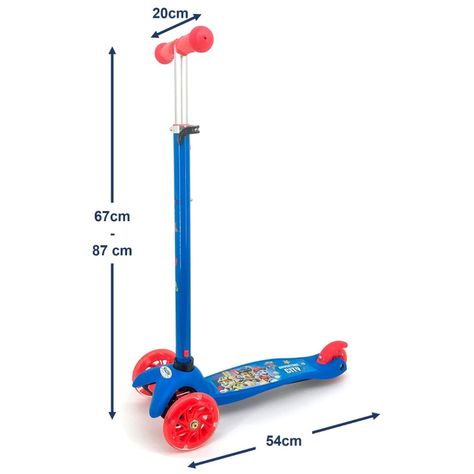 Scooter Monopatin Paw Patrol La Pelicula Chase Con Luz-1