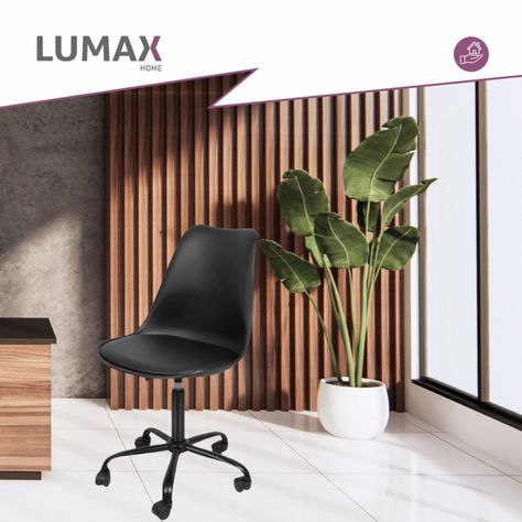 Silla De Oficina Eames Con Ruedas Minimalista Negra-3