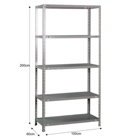 Exhibidor Repisa Metalica Armable Mecano 100x60x200cm 250Kg-1