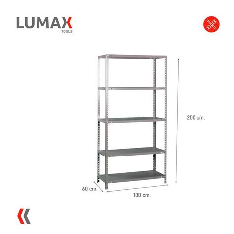 Exhibidor Repisa Metalica Armable Mecano 100x60x200cm 250Kg-7