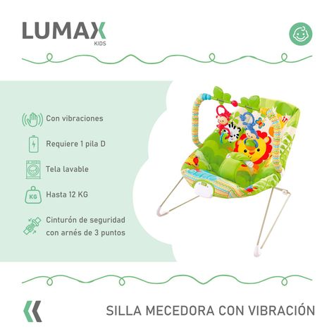 Silla Nido Mecedora Vibracion Fiesta Animal Bebes Color Verde-1