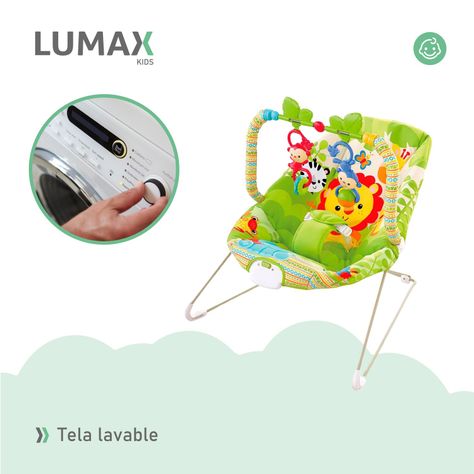 Silla Nido Mecedora Vibracion Fiesta Animal Bebes Color Verde-5