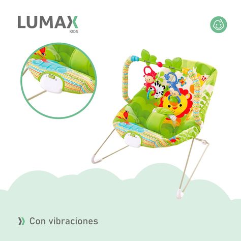 Silla Nido Mecedora Vibracion Fiesta Animal Bebes Color Verde-6