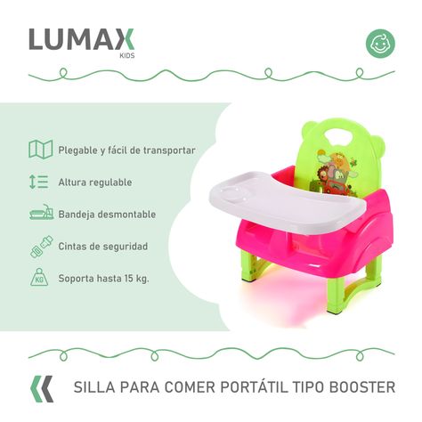 Silla De Bebé Para Comer Portátil Tipo Booster Rosado-1
