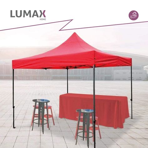 Toldo Plegable 3x3m Super Reforzado Con Lona Roja-3
