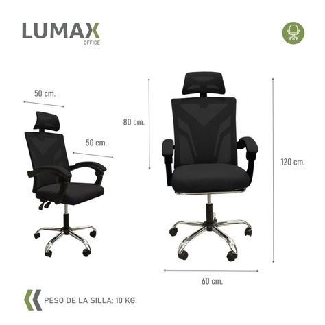 Silla Ejecutiva Escritorio Ergonomica Lumax Clyde Negra-2