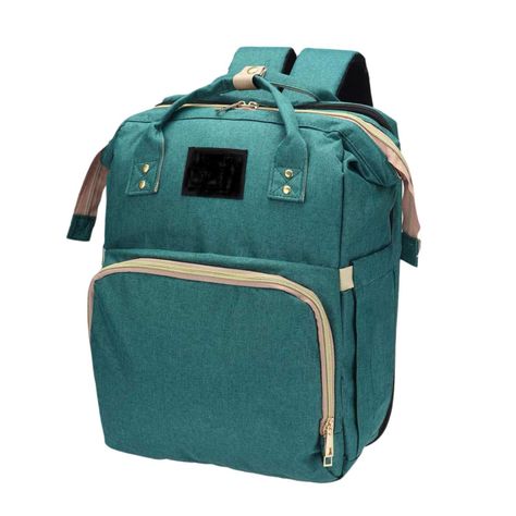 Bolso Mochila Maternal Fashion Alta Calidad Verde-0