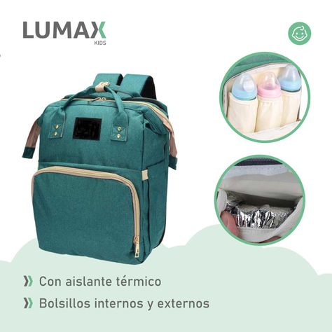 Bolso Mochila Maternal Fashion Alta Calidad Verde-4