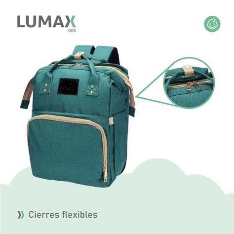 Bolso Mochila Maternal Fashion Alta Calidad Verde-5