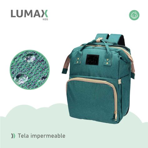 Bolso Mochila Maternal Fashion Alta Calidad Verde-6