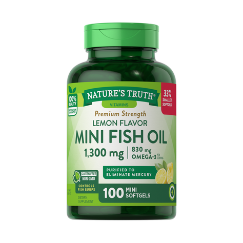 Omega 3 Mini Fish Oil 1300 mg - 100 Softgels-0