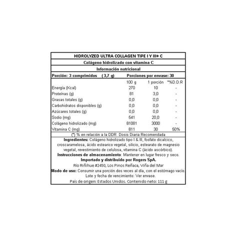 Colágeno Tipo I & III con Vitamina C - 90 Comp-1