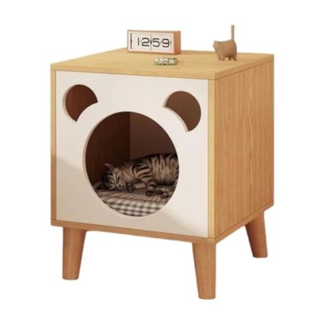 Velador Con Cama Para Mascota Beige 45x40x60 Cm-2