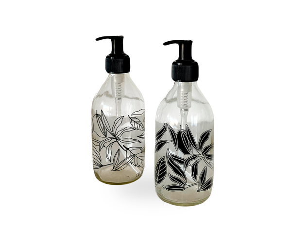Dispensadores diseño Florales multiuso color Transparentes (2 Unidades) - 296 ml-0