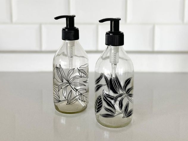 Dispensadores diseño Florales multiuso color Transparentes (2 Unidades) - 296 ml-1