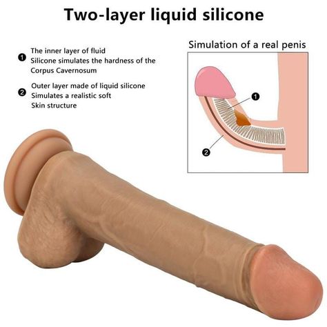 Consolador Grande De Silicona Flexible Con Ventosa Pene Real-1