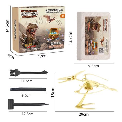 Jurásico Animal Dinosaurio Esqueleto Fósil Set De 6 Pcs-7