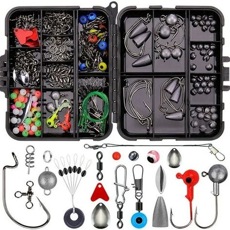  Kit De Accesorios De 257 Piezas De Anzuelos Pesca Señuelo Caja-0