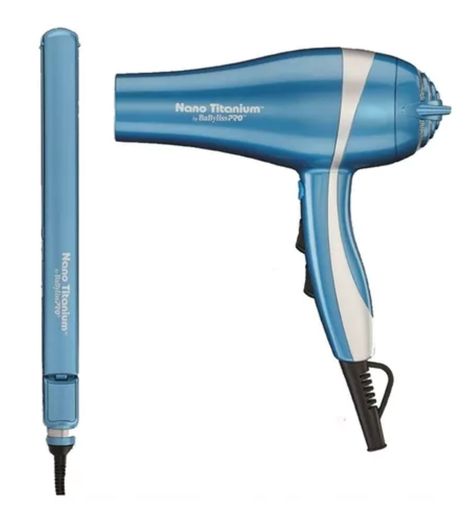 Kit BabylissPro Plancha UltraDelgada y Secador Ionic Celeste 2UN-1