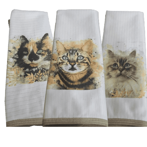 Pack 3 Paños Cocina Cobre modelo Gatos Lindos -0