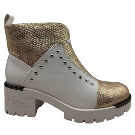 Botin Bajo Mujer Beige-1