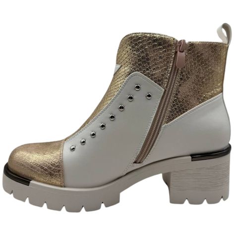 Botin Bajo Mujer Beige-2