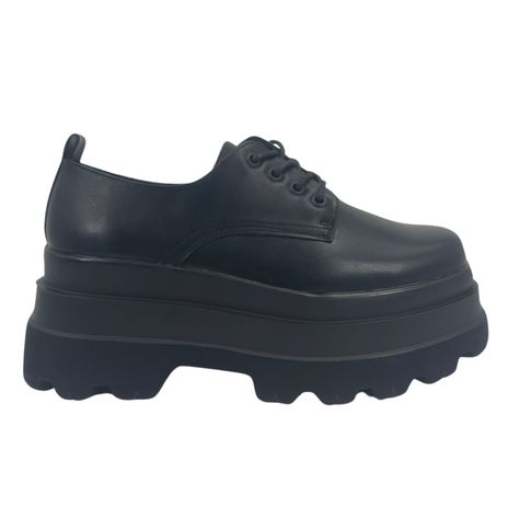Zapatos Plataforma Negro Mujer-1