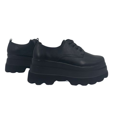 Zapatos Plataforma Negro Mujer-5