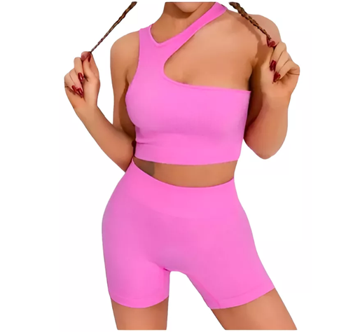Conjunto Deportivo Short + Peto Mujer Elasticado-1