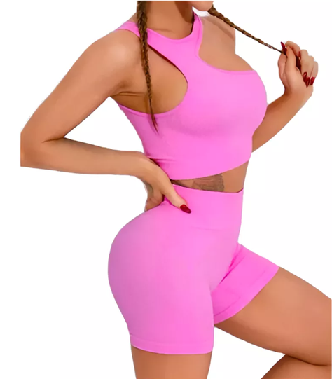 Conjunto Deportivo Short + Peto Mujer Elasticado-3