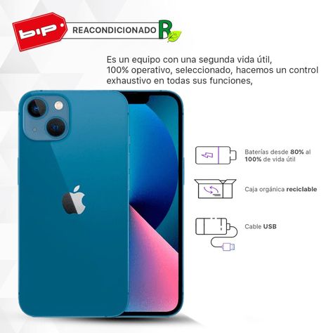 iPhone 13 Mini 128GB- Blue-Reacondicionado-Grado A-1
